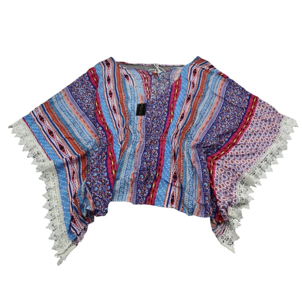 Clothing Obsessed Company Shirt Womens 3XL Multicolor V Neck Casual Blouse